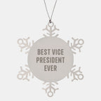 Funny Vice President Gifts from Men to Best Vice President Ever Snowflake Ornament for Christmas Unique Gifts