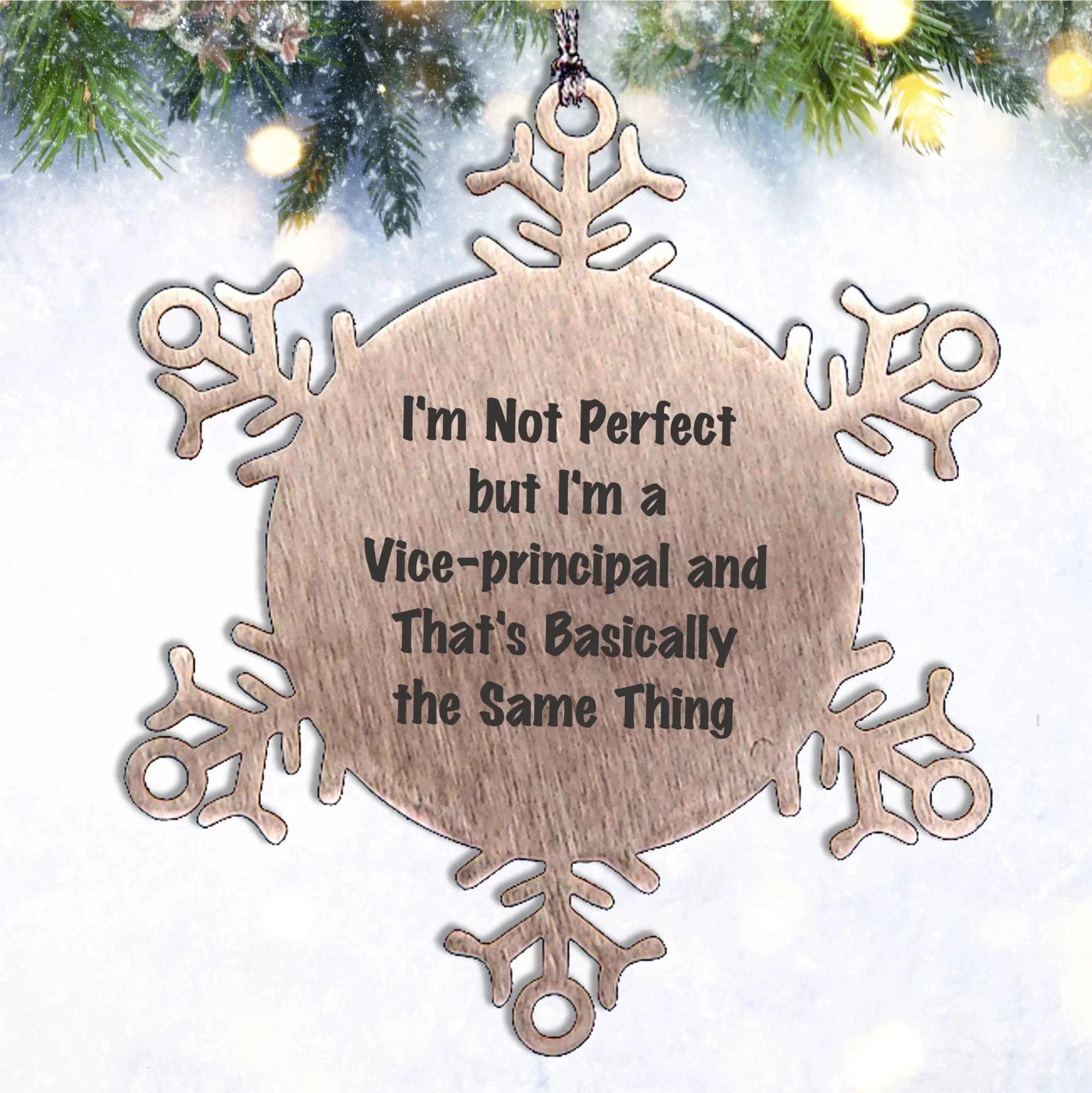 Funny Vice-Principal Gifts, Inspirational Quote Snowflake Ornament, Gifts from Men to Vice-Principal, Unique Christmas Unique Gifts for Vice-Principal