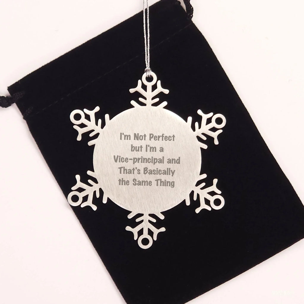 Funny Vice-Principal Gifts, Inspirational Quote Snowflake Ornament, Gifts from Men to Vice-Principal, Unique Christmas Unique Gifts for Vice-Principal