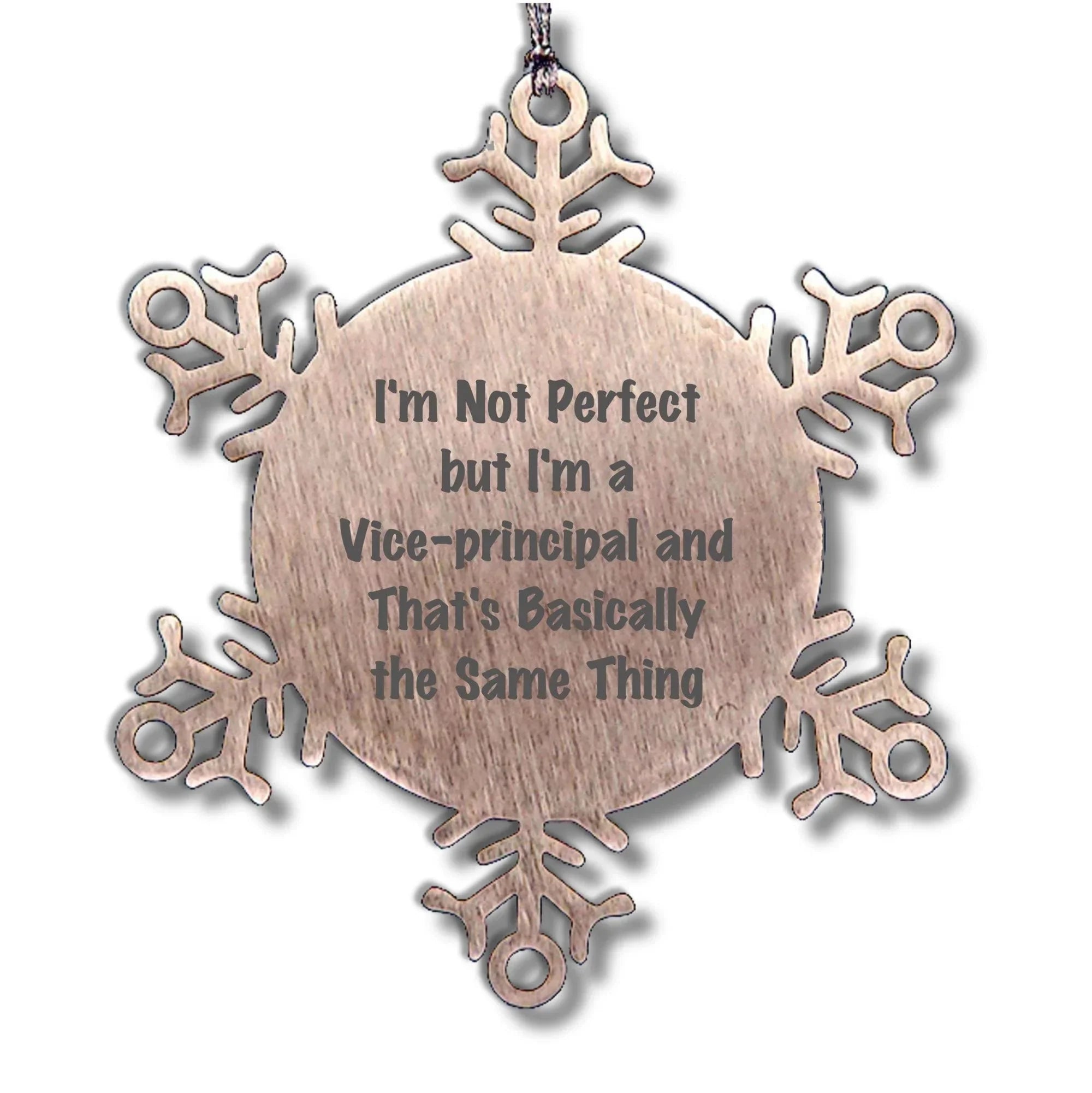 Funny Vice-Principal Gifts, Inspirational Quote Snowflake Ornament, Gifts from Men to Vice-Principal, Unique Christmas Unique Gifts for Vice-Principal