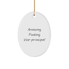 Funny Vice-Principal Gifts from Friends - Amusing Oval Ornament for Christmas