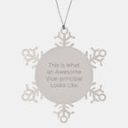 Funny Vice-principal Gifts from Men for Christmas - Snowflake Ornament Quote 'This Is What An Awesome Vice-principal Looks Like' - Unique Gifts for Vice-principal, Friends, Coworkers, Family