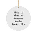 Funny Warden Gifts from Men to Friends - This Is What An Awesome Warden Looks Like Christmas Circle Ornament