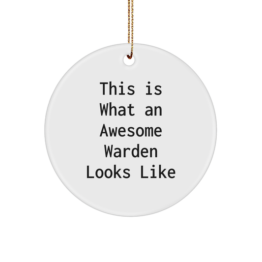 Funny Warden Gifts from Men to Friends - This Is What An Awesome Warden Looks Like Christmas Circle Ornament