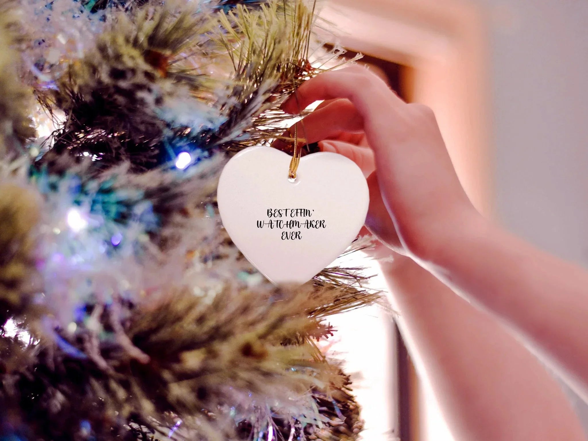 Funny Watchmaker Gifts from Friends, Heart Ornament for Christmas, 'Best Effin' Watchmaker Ever' Quote, Perfect for Watchmaker Lovers