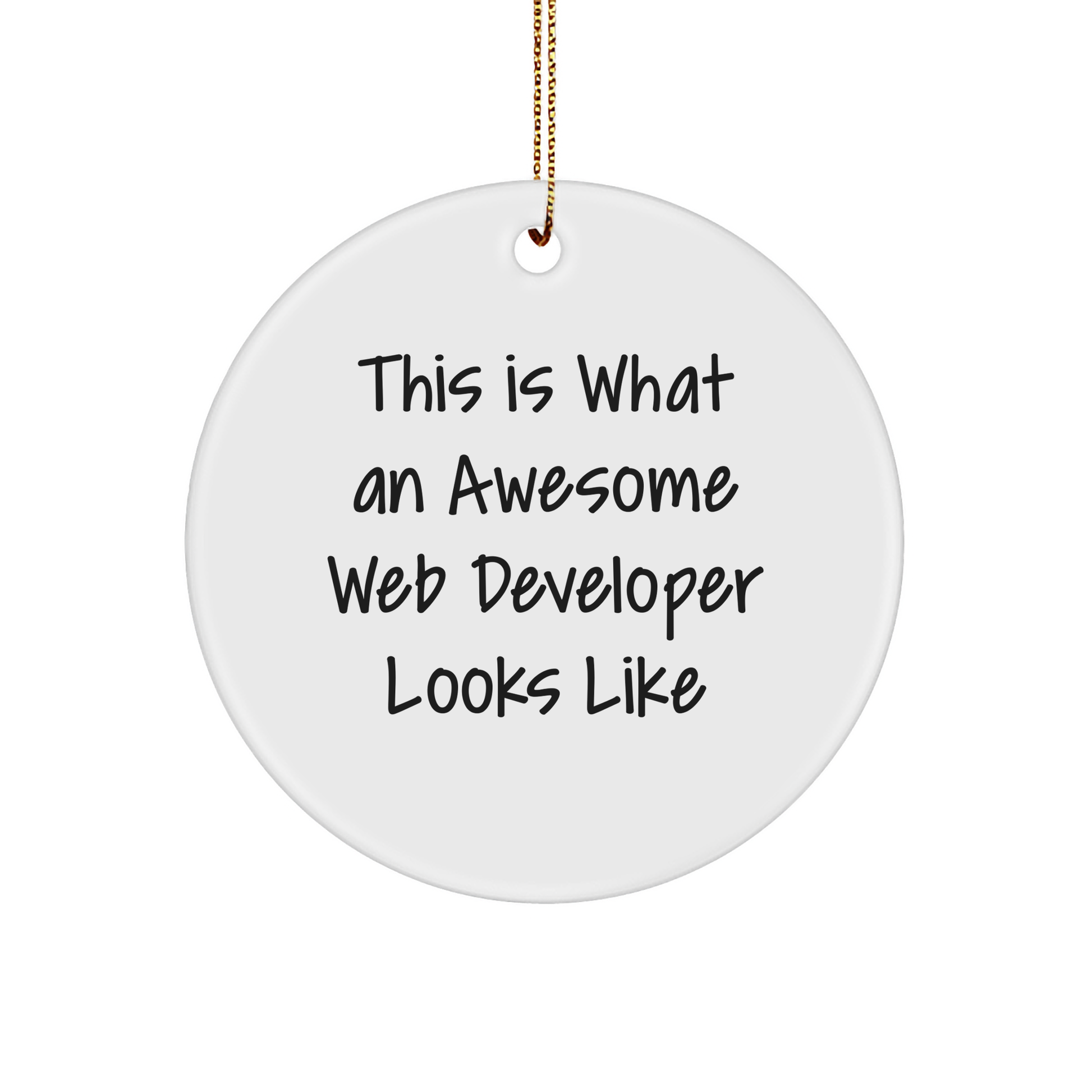 Funny Web Developer Gifts from Friends - This Is What An Awesome Web Developer Looks Like Circle Ornament for Christmas