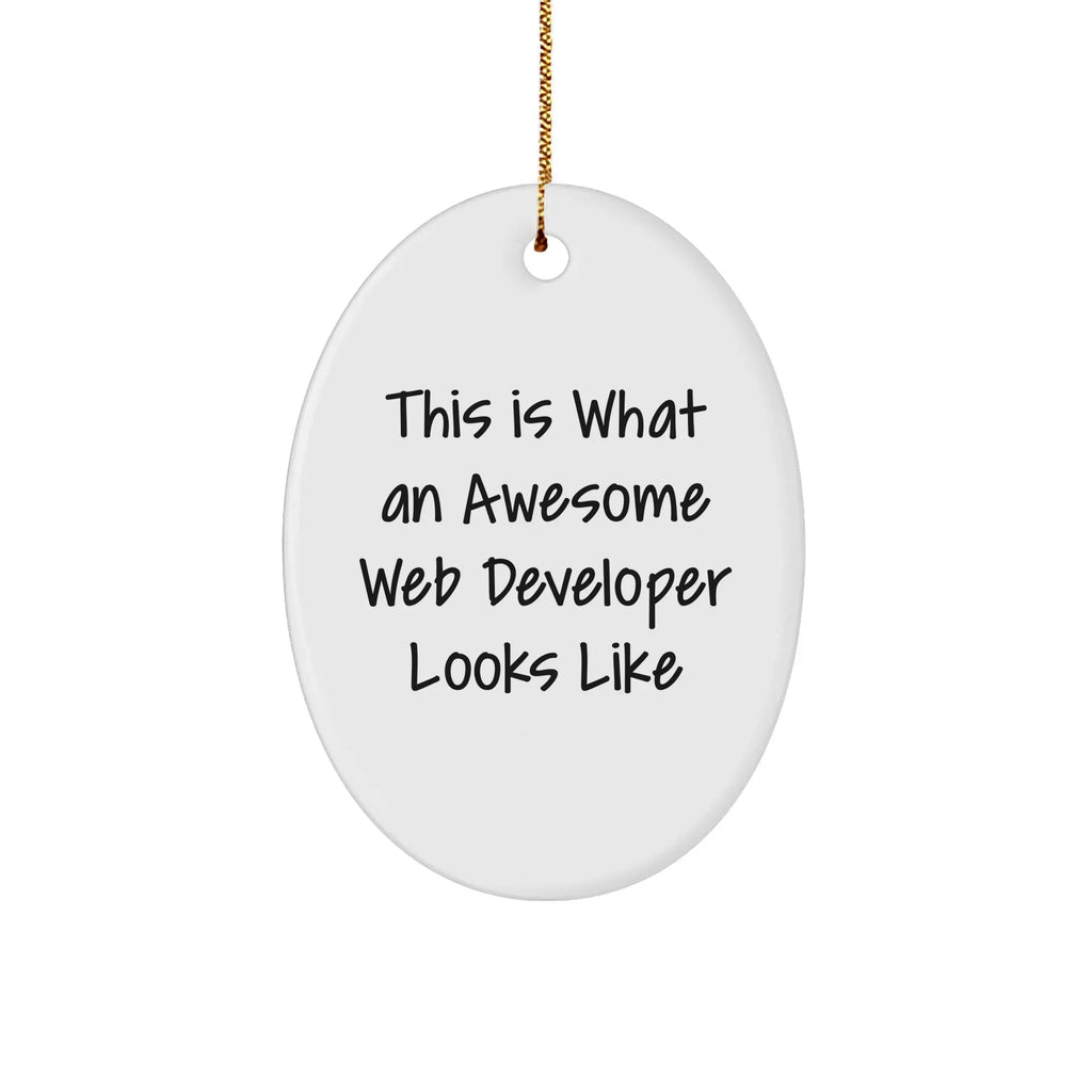 Funny Web Developer Gifts from Friends for Men - Oval Ornament This Is What An Awesome Web Developer Looks Like - Christmas Unique Presents