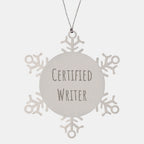 Funny Writer Gifts from Friends for Christmas Snowflake Ornament