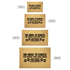 Funny Dog Lover Doormat – “No Need to Knock, We Know You Are Here – The Dogs” | Coir Welcome Mat for Pet Owners | Cute & Humorous Front Porch Décor