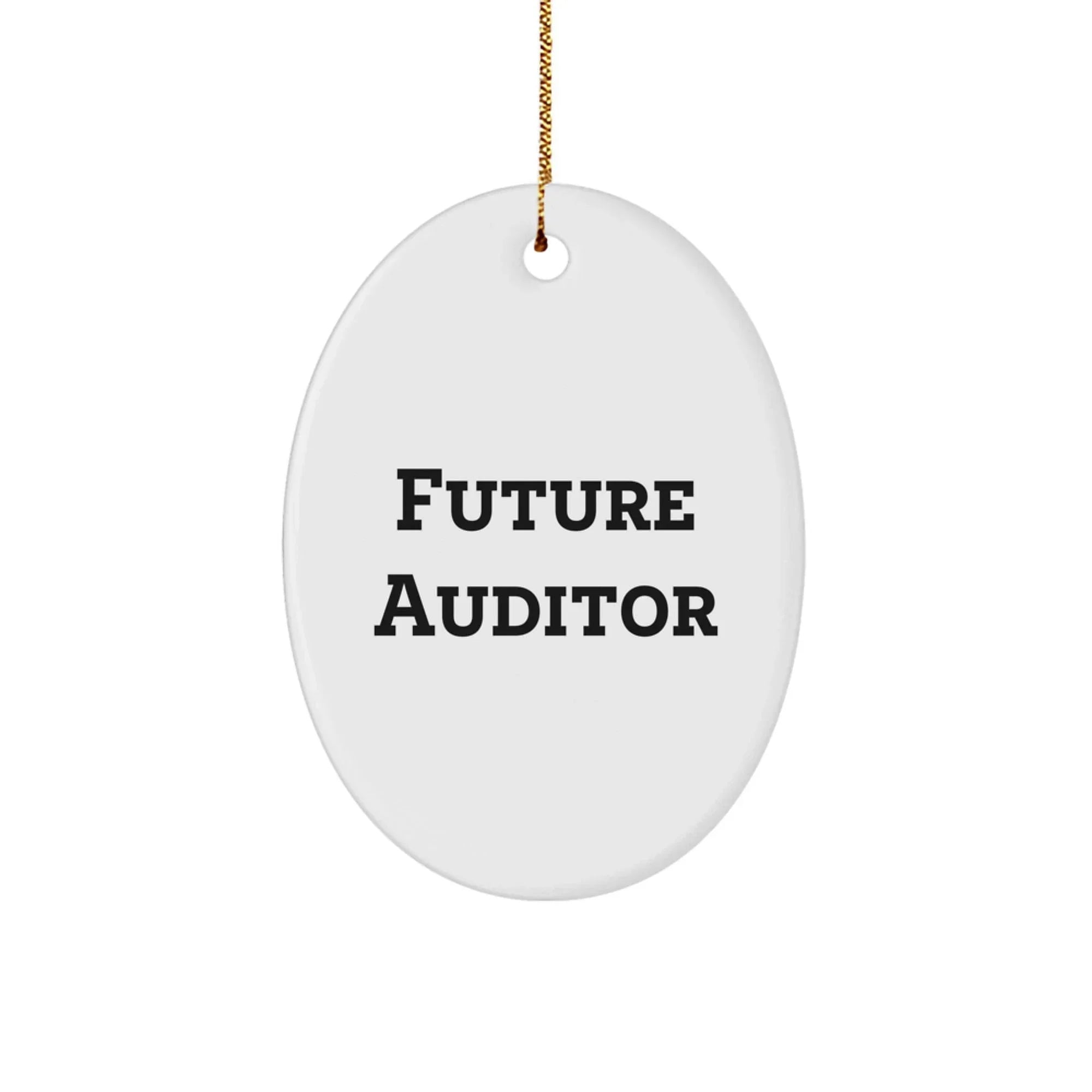 Future Auditor Inspired Oval Ornament, Funny Quote, Oval Shaped Gifts for Auditor, Gifts from Family, Christmas Unique Gifts