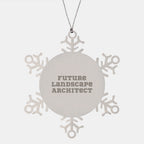 Future Landscape Architect Christmas Unique Gifts from Friends Snowflake Ornament, Inspirational Quotes for Landscape Architects, Shatterproof Snowflake Decoration, 3.14 Inch Diameter