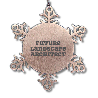 Future Landscape Architect Christmas Unique Gifts from Friends Snowflake Ornament, Inspirational Quotes for Landscape Architects, Shatterproof Snowflake Decoration, 3.14 Inch Diameter
