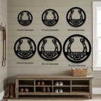 Personalized Horseshoe Metal Wall Art | Custom Horseshoe Name Sign | Western Wall Decor | Rustic Farmhouse Metal Sign | Made in USA