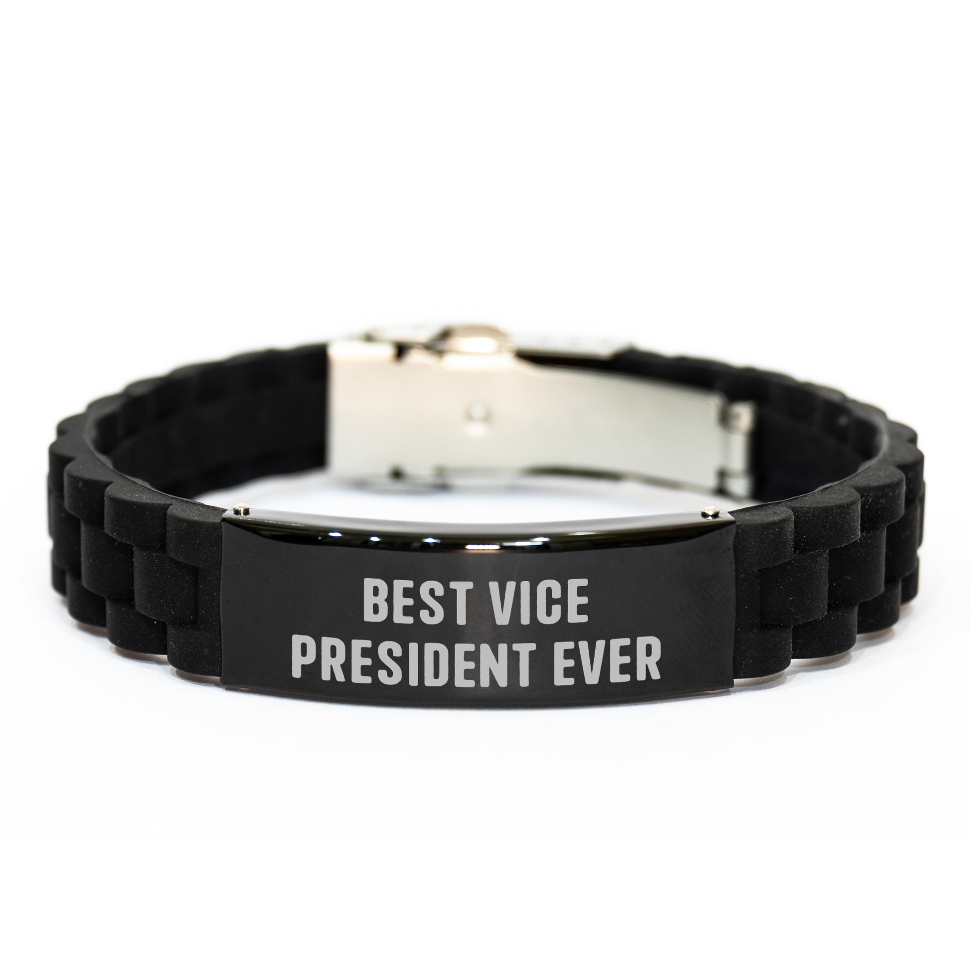 Funny Vice President Gifts from Friends - Best Vice President Ever Glide lock Clasp Bracelet for Men on Father's Day - Gifts for Vice President - Image 1