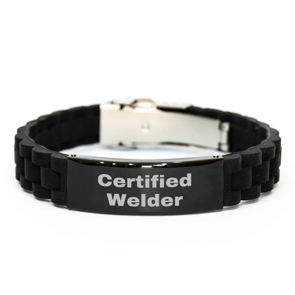 Welder's Proud Certified Funny Quote Glide lock Clasp Bracelet Gifts from Men to Welders for Father's Day