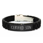 Funny Son Gifts for Him Certified Son Glide lock Clasp Bracelet from Family