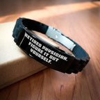 Funny Quote Physician Gifts from Men for Graduation Unique Gifts Glide lock Clasp Bracelet, 'Retired Physician. Figure It Out Yourself.'