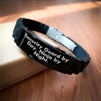Security Guard By Day Ninja By Night Funny Glide lock Clasp Bracelet Gifts for Men from Friends, Security Guard Unique Gifts for Graduation
