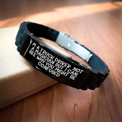 Truck Driver Gifts from Friends, Inspirational Glide lock Clasp Bracelet for Truck Driver, Funny Quote Gift for Him on Father's Day - Image 2