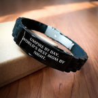 Umpire Gifts by Day, Unique Glide lock Clasp Bracelet for World's Best Mom by Night, Funny Quote, Father's Day Unique Gifts from Mom to Umpire
