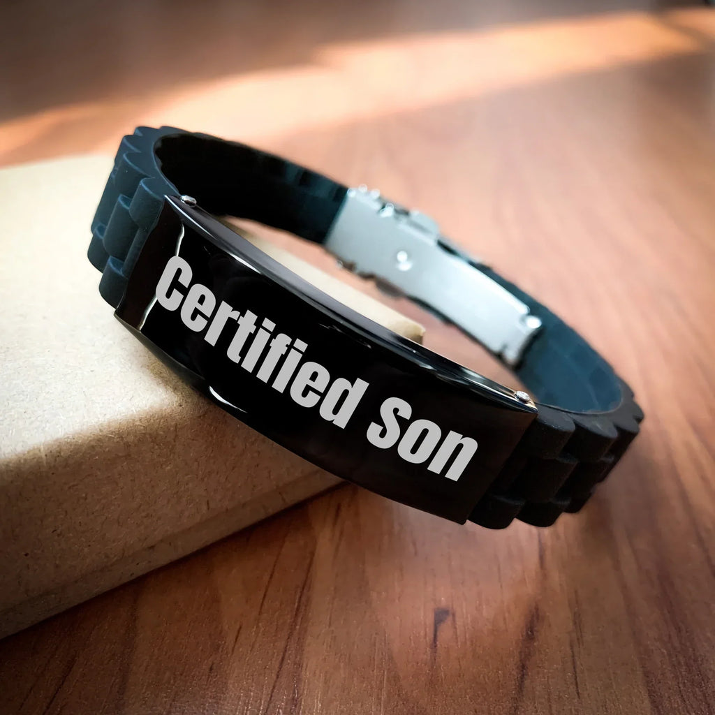 Funny Son Glide lock Clasp Bracelet Gifts from Men for Father's Day Certified