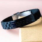 Nurse Humor Funny Quote Gifts from Men to Nurse, Unique Glide lock Clasp Black Stainless Steel Silicone Adjustable Mother's Day Unique Gifts for Nurse