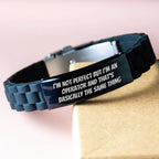 Operator Gifts, Funny Quote, Mother's Day Glide lock Clasp Bracelet, Adjustable, Excellent, Silicone, Silver, Black Stainless Steel, from Men, for Operator, Unique, Thoughtful