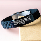 Physician Assistant Gifts, Funny Quote Inspired, Glide lock Clasp Black Stainless Steel Silicone Bracelet, Gifts from Men to Physician Assistant Dads on Father's Day