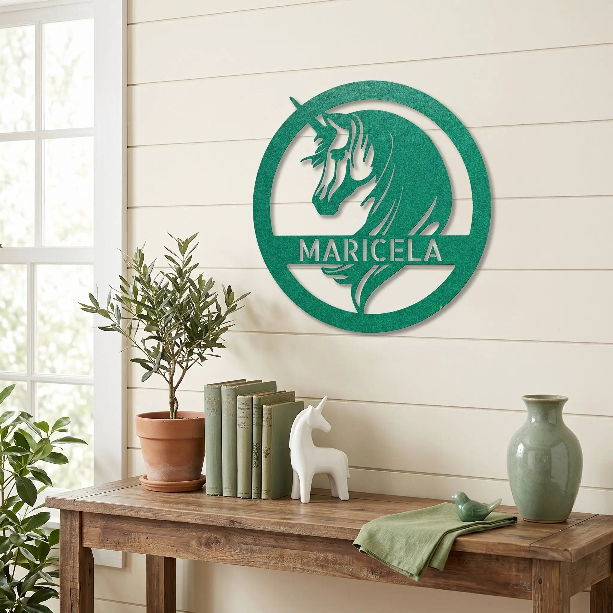 Custom Unicorn Name Metal Wall Art – Personalized Fantasy Sign – Girls Bedroom or Nursery Decor