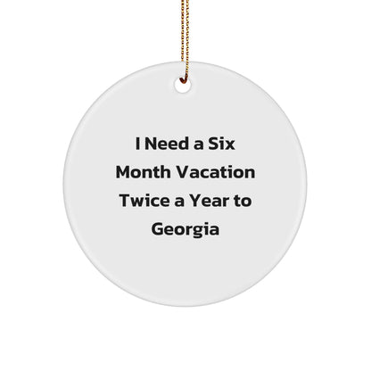 Georgia Circle Ornament, Funny Quote Gifts for Men, Women, Friends, Coworkers, and Family, Holiday Season Decorations
