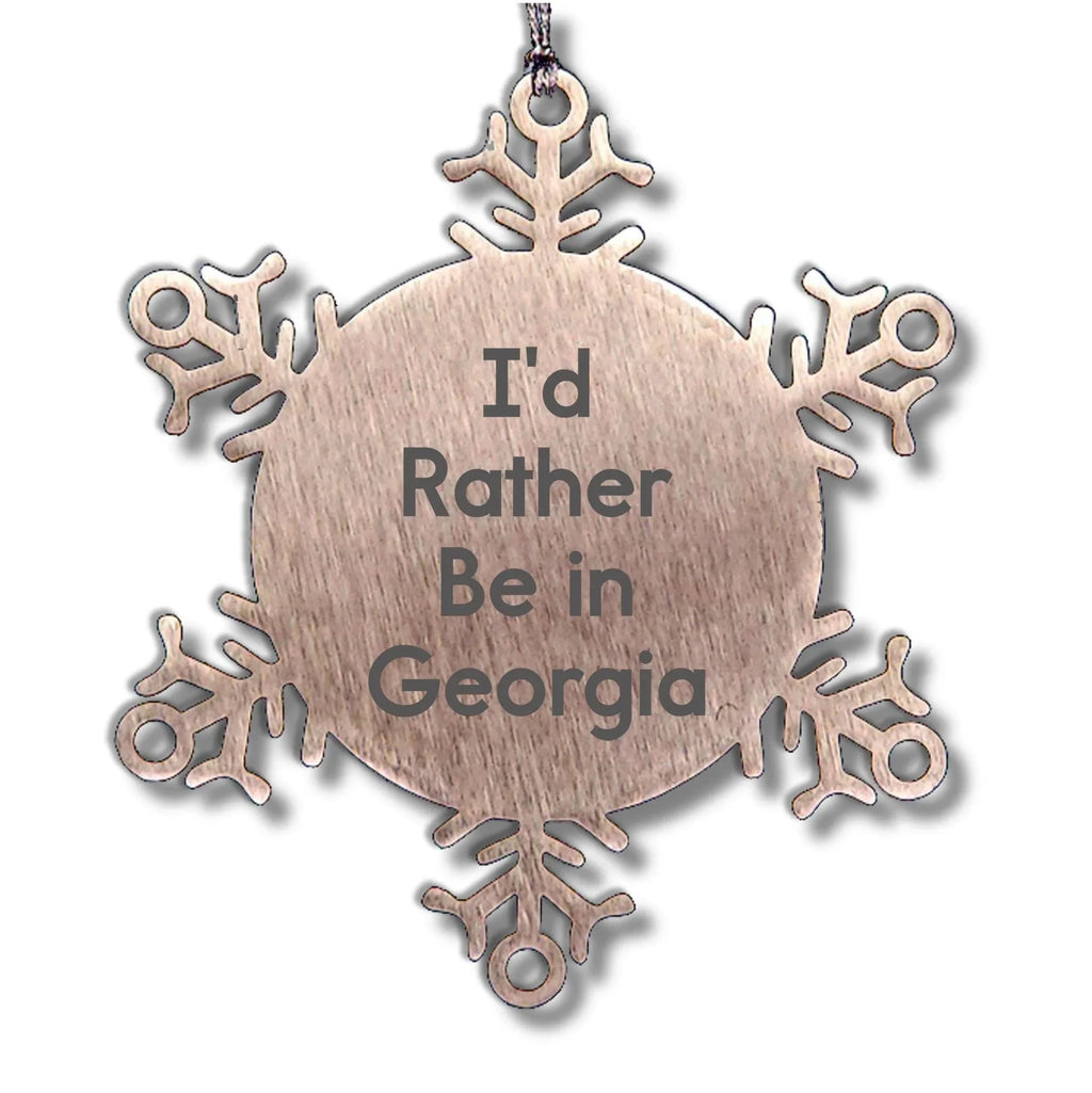 Georgia Snowflake Ornament, Funny Quote Gifts from Friends to Family for Christmas