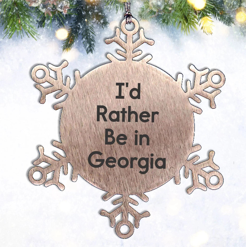 Georgia Snowflake Ornament, Funny Quote Gifts from Friends to Family for Christmas