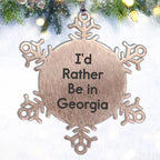 Georgia Snowflake Ornament, Funny Quote Gifts from Friends to Family for Christmas