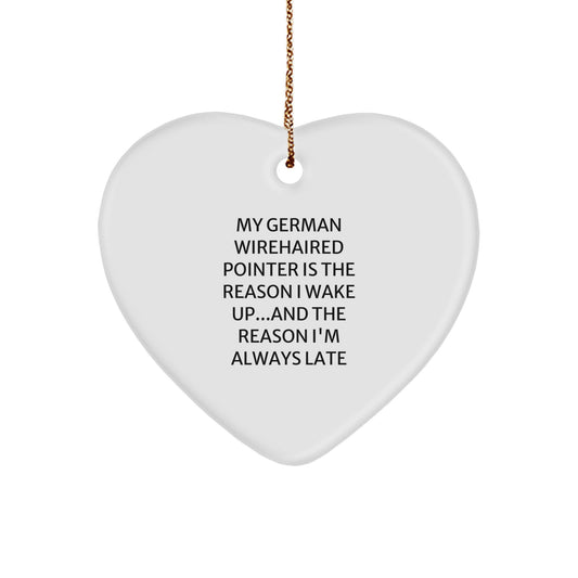 German Wirehaired Pointer Dog Funny Heart Christmas Ornament