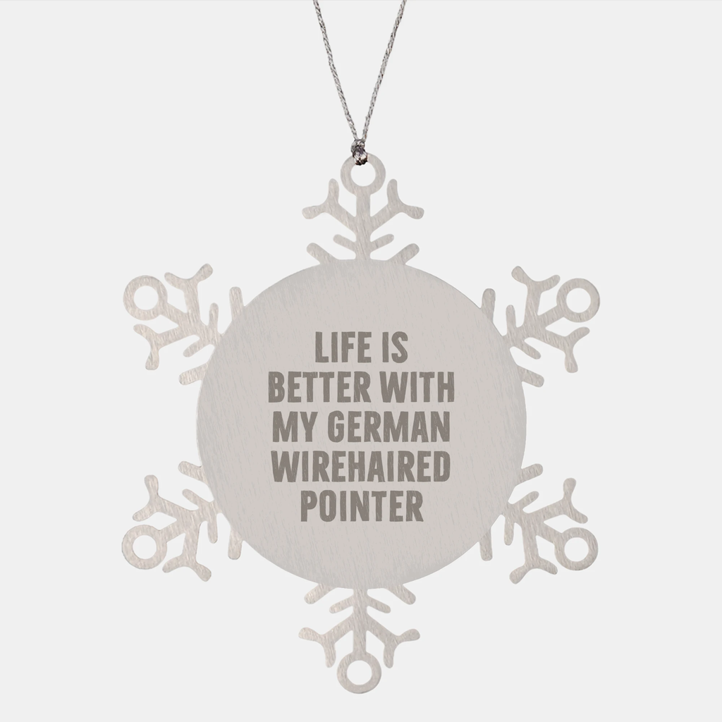 German Wirehaired Pointer Dog Gifts from Family, Snowflake Ornaments with Inspirational Quote, Christmas Unique Gifts for Men