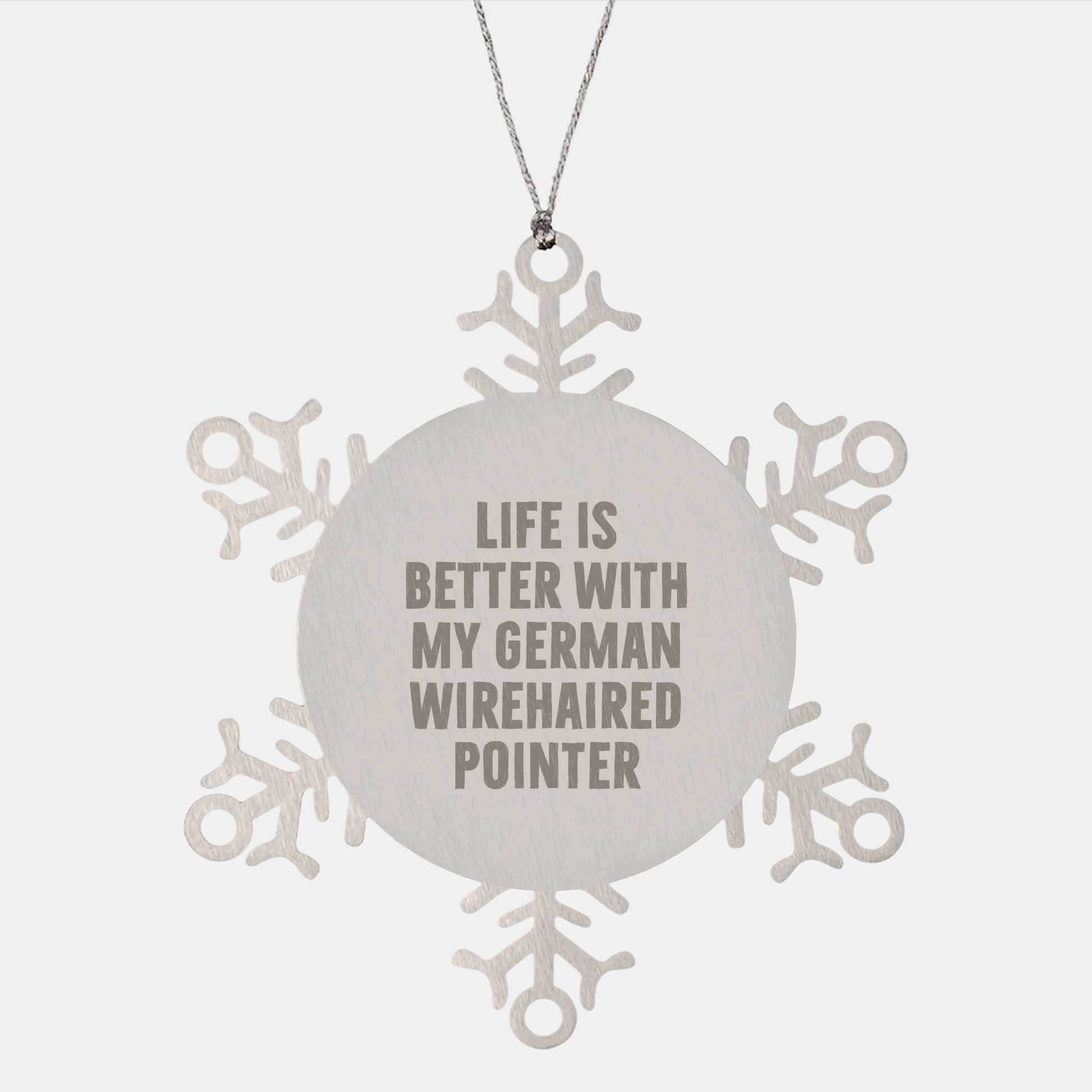 German Wirehaired Pointer Dog Gifts from Family, Snowflake Ornaments with Inspirational Quote, Christmas Unique Gifts for Men
