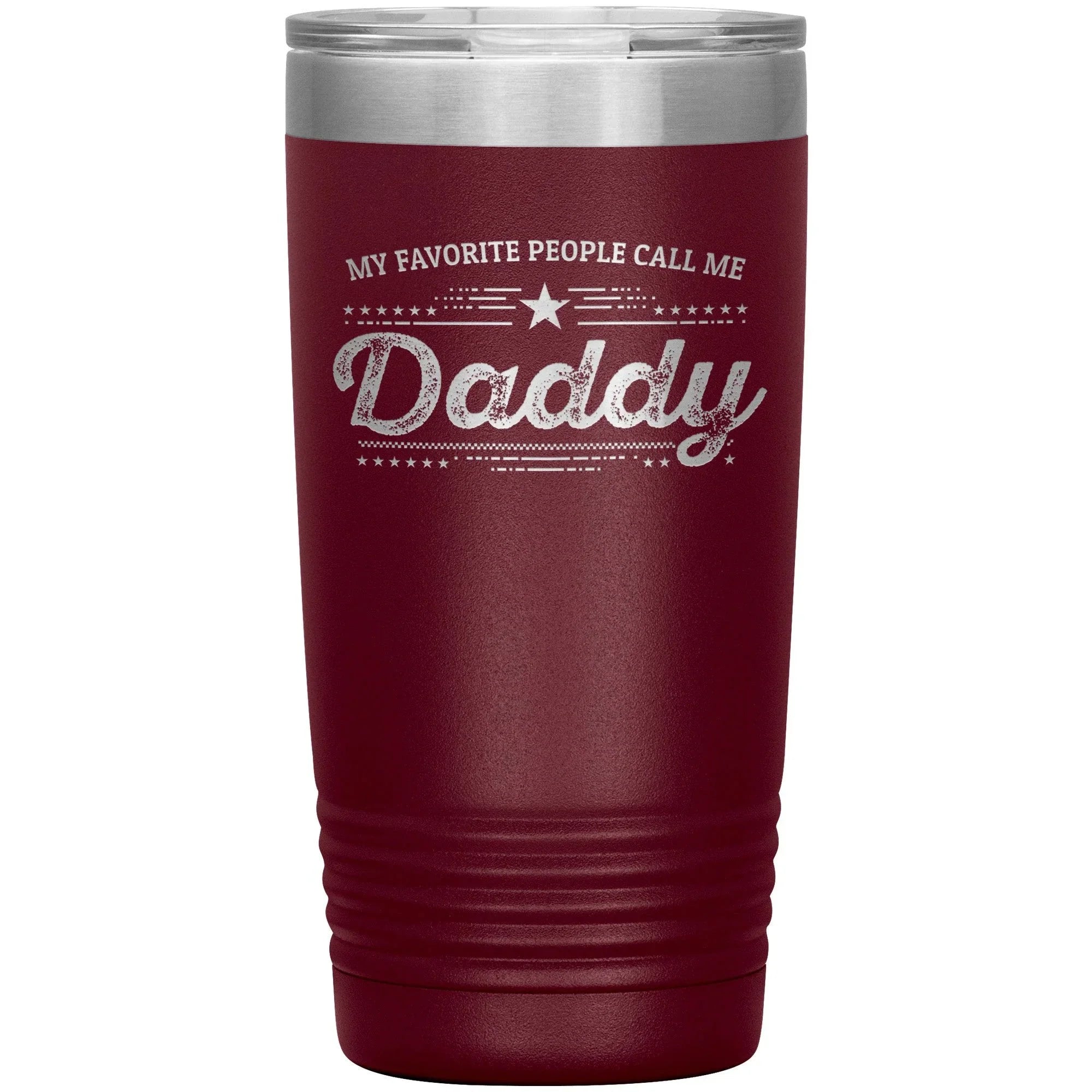 Gift For Dad - My Favorite People Call Me Daddy Laser-etched Insulated Stainless-Steel Tumbler