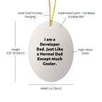 Gifts from Developer Dads, Funny Oval Ornaments for Christmas, I Am a Developer Dad, Unique Gifts for Developer Friends and Family