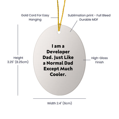 Gifts from Developer Dads, Funny Oval Ornaments for Christmas, I Am a Developer Dad, Unique Gifts for Developer Friends and Family