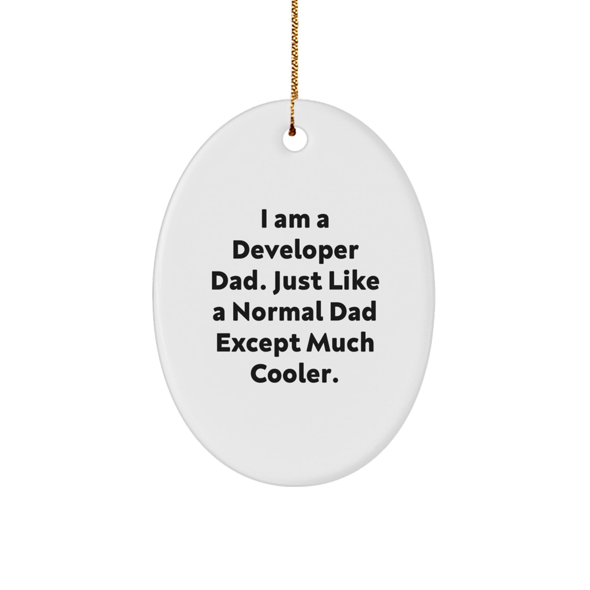 Gifts from Developer Dads, Funny Oval Ornaments for Christmas, I Am a Developer Dad, Unique Gifts for Developer Friends and Family