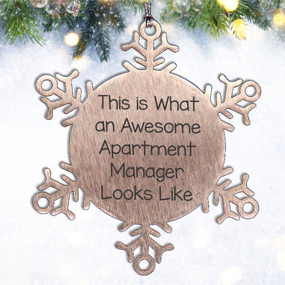 Gifts from Friends, Family, or Coworkers to Awesome Apartment Managers - Snowflake Ornament, This Is What An Awesome Apartment Manager Looks Like, Christmas Unique