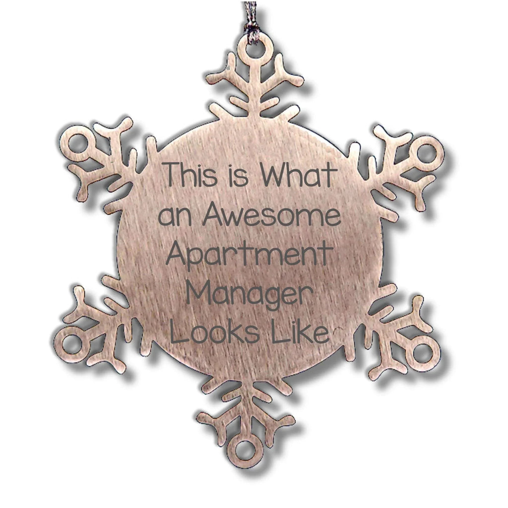 Gifts from Friends, Family, or Coworkers to Awesome Apartment Managers - Snowflake Ornament, This Is What An Awesome Apartment Manager Looks Like, Christmas Unique