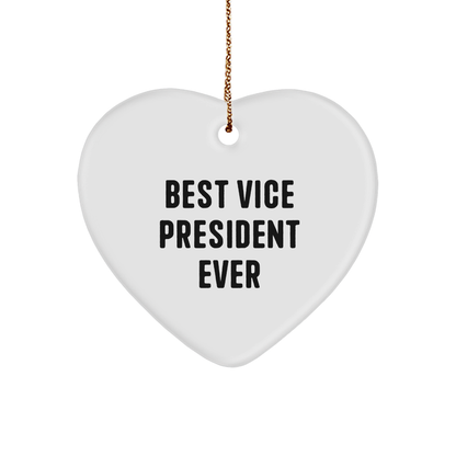 Gifts from Friends, Gifts for the Best Vice President Ever, Heart Ornament for Christmas