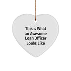 Gifts from Friends for Awesome Loan Officer, Heart Ornament with Inspirational Quote, Christmas Unique Gifts