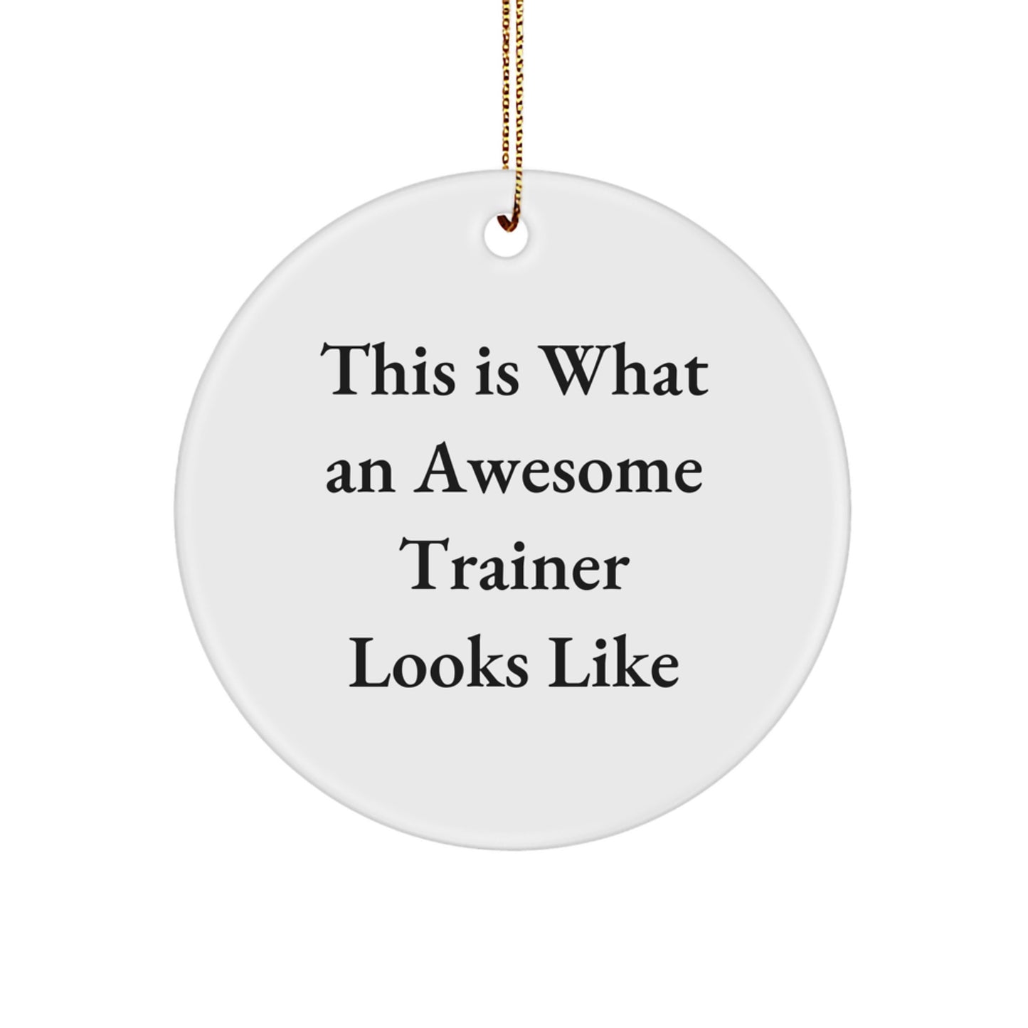 Gifts from Friends for Awesome Trainers - Trainer Circle Ornament, This Is What An Awesome Trainer Looks Like, White, 2.75 Tall, Christmas Decor