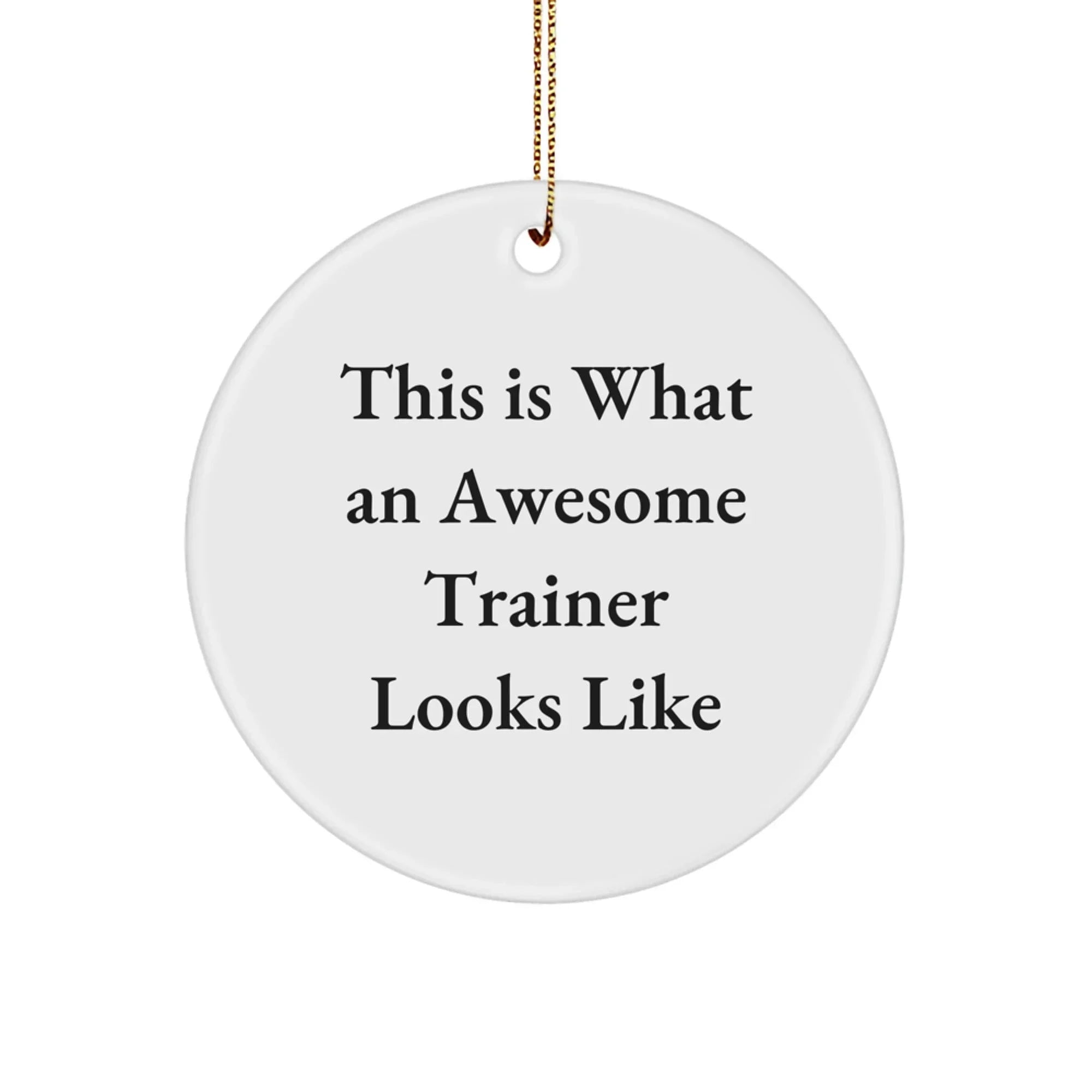 Gifts from Friends for Awesome Trainers - Trainer Circle Ornament, This Is What An Awesome Trainer Looks Like, White, 2.75 Tall, Christmas Decor
