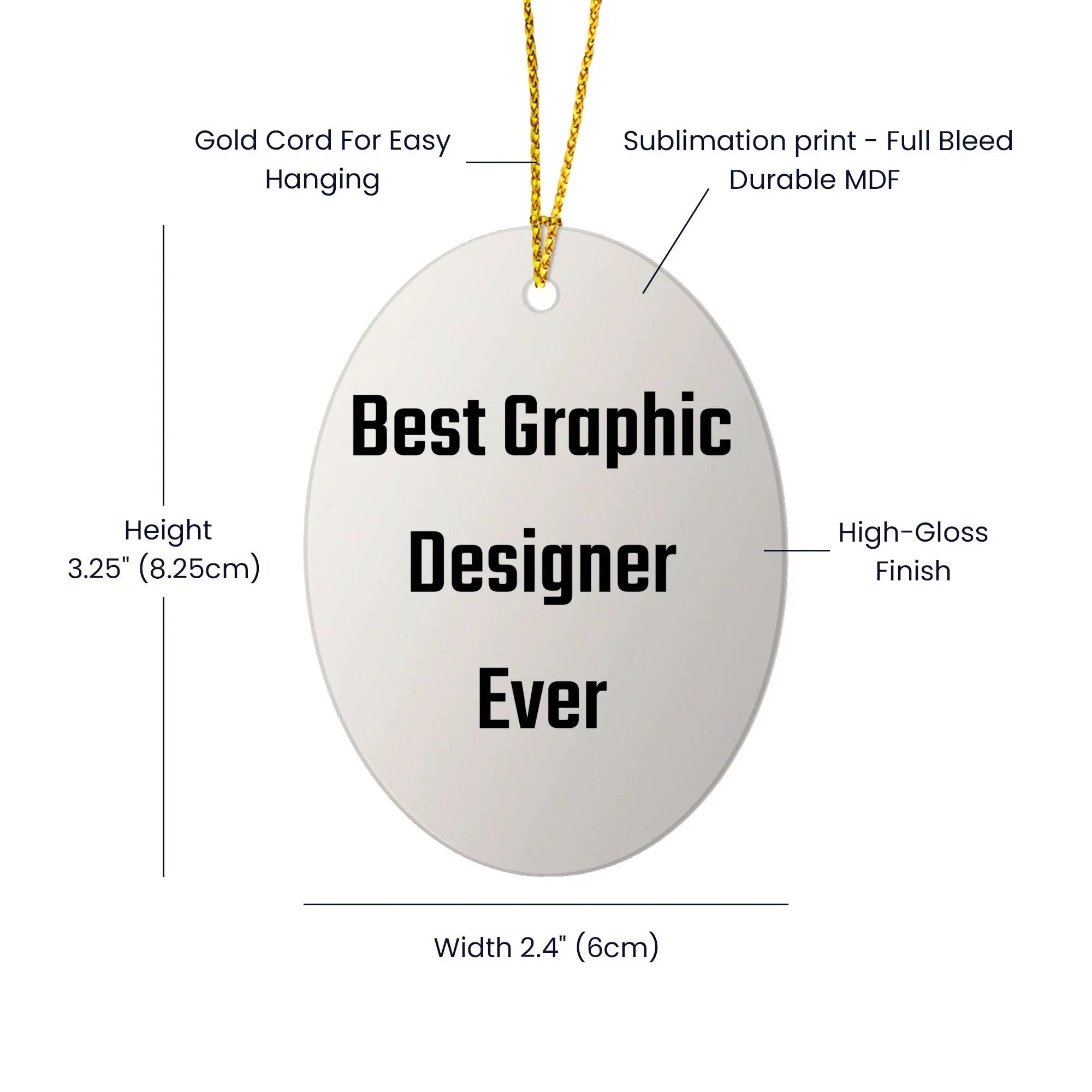 Gifts from Friends for Best Graphic Designer Ever - Graphic Designer Oval Ornament, Funny Quote, Christmas Unique Gift