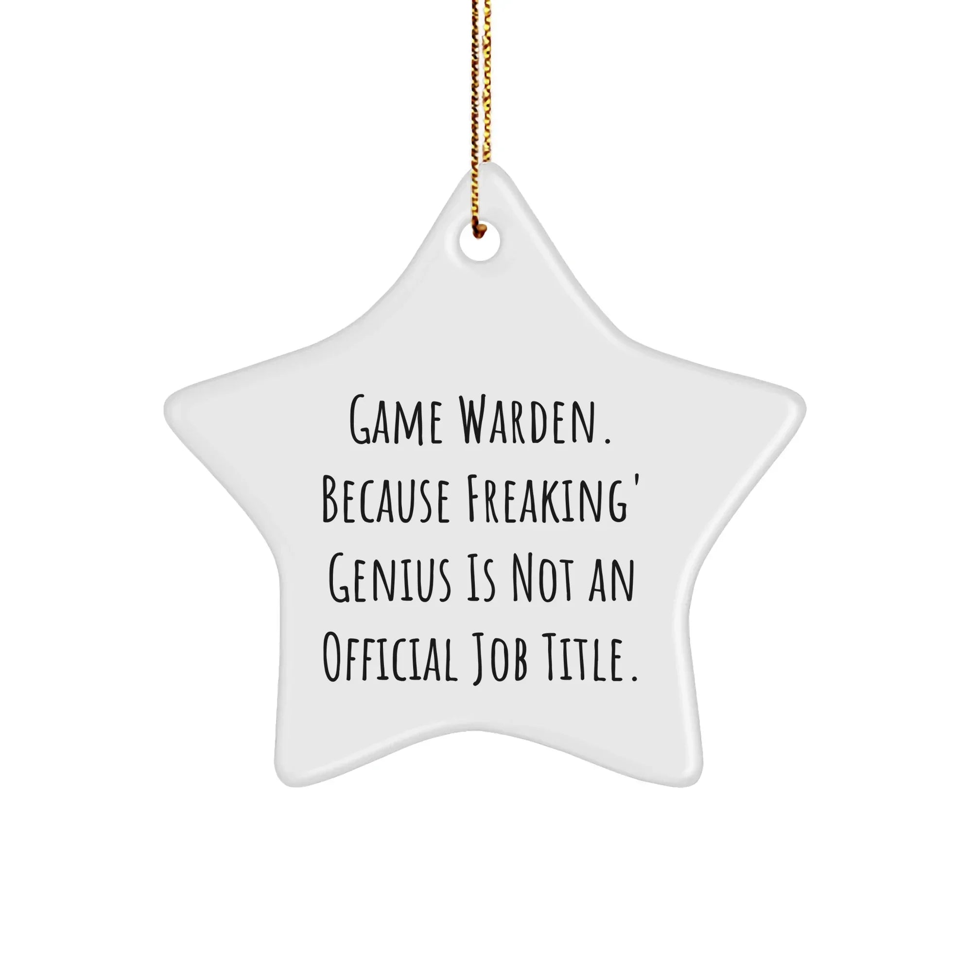 Gifts from Friends for Game Wardens - Star Ornament with Funny Quote, Perfect for Christmas Decorations