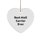 Gifts from Friends for Mail Carrier, Best Mail Carrier Ever Heart Ornament, Christmas Unique Gifts