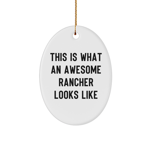 Gifts from Men for Awesome Rancher Oval Ornament This Is What an Awesome Rancher Looks Like, Unique Christmas Unique Gifts for Men
